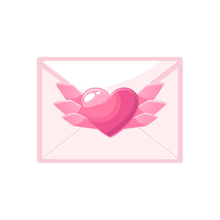 Vector envelope icon with heart for Valentine holidayのイラスト素材