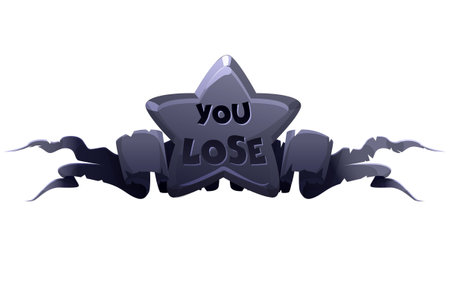 Black star badge you lose, Game award iconのイラスト素材