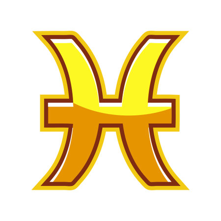 Gold Astrology Zodiac Piscesのイラスト素材