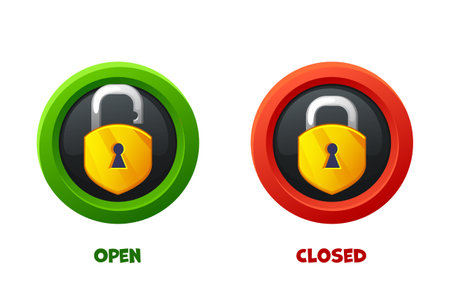 Open and closed padlock icons. Block and security.のイラスト素材
