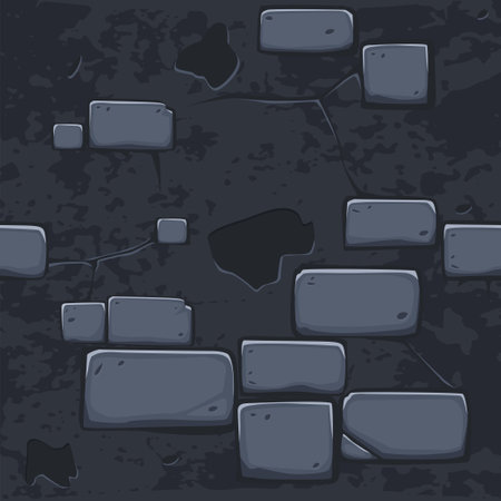 Cartoon old brick wall texture for 2D gameのイラスト素材