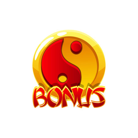 The bonus chinese symbol for slots game. Red Yin yang symbolのイラスト素材