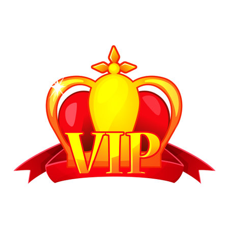 Game UI VIP Icon crown. Vector Designのイラスト素材
