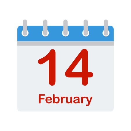 Vector illustration of a calendar with a date 14 February, the St. Valentine s Dayのイラスト素材