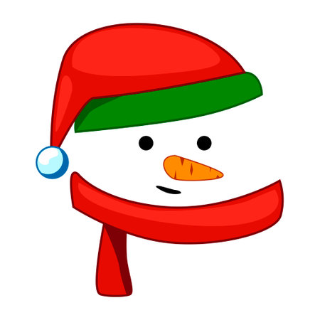 Snowman face Christmas Isolated vector designのイラスト素材