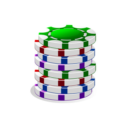 Vector stack of colored casino chipsのイラスト素材