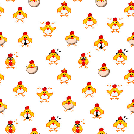 Seamless pattern with the chicksのイラスト素材