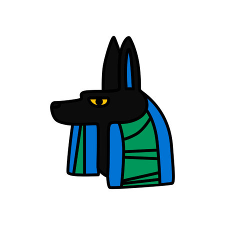 Ancient Egyptian god Anubis iconのイラスト素材
