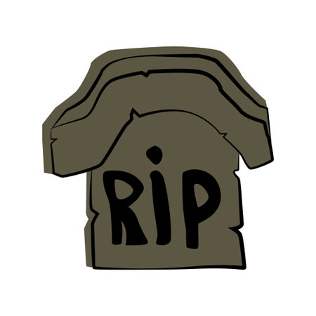 Tombstone icon for mobile concept and web design, Halloween tombstone outline vector icon, Symbol, illustrationのイラスト素材
