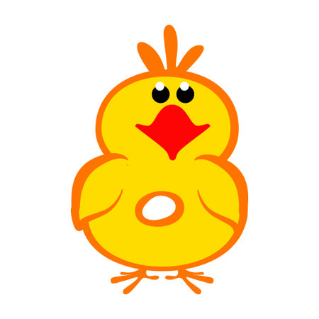 Cartoon number 8 like yellow chicken, figure Eight. Calligraphy, lettering, typography for your Education cards or game. Cute stickerのイラスト素材