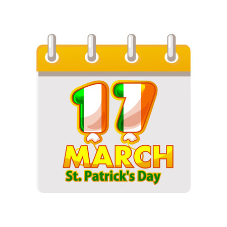 Calendar with date 17 march-St. Patricks Day. Illustration for your greeting card or invitationのイラスト素材