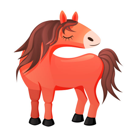 Red Horse cartoonのイラスト素材