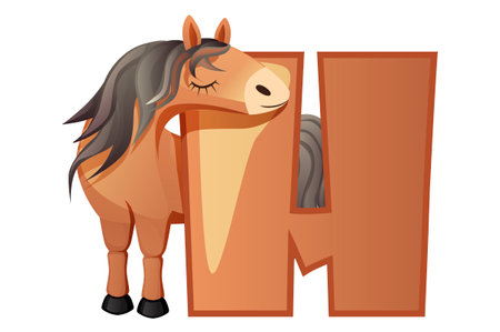 Cartoon Horse andのイラスト素材
