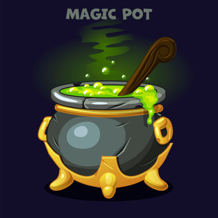 Cartoon pot withのイラスト素材