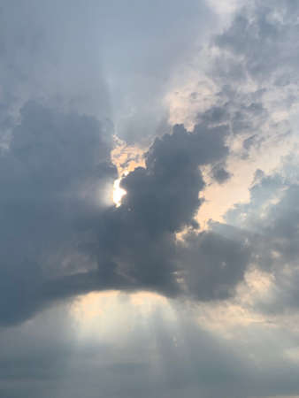 Cloudy Sky With Sun Rays