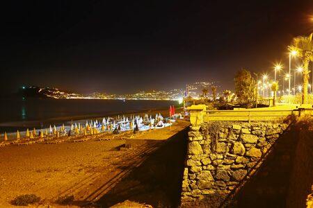 Night beach, views of Alanya. Turkeyの写真素材
