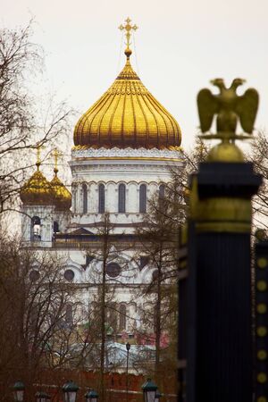 Cathedral of Christ the Savior (view from Manezhnaya Square)の写真素材