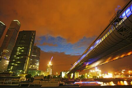 View of the city at night. Moscowの写真素材