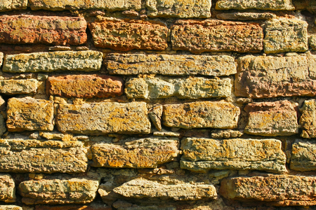 Old brick wall. age more than 600 yearsの写真素材