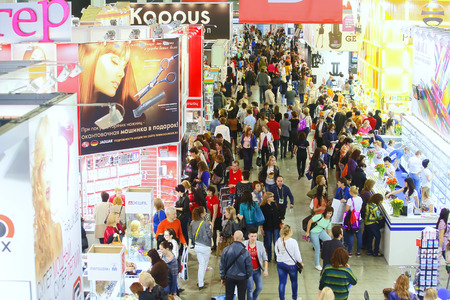 Moscow, Russia - April 19, 2013: Exhibition INTERCHARM professionalのeditorial素材
