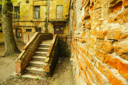 Old courtyardの写真素材