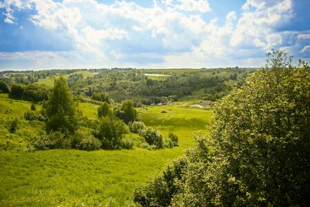 meadow, sky, landscapes, treeの写真素材