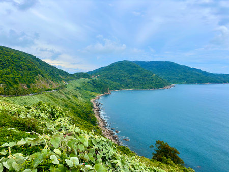 Coastline of the island of Son Tra Peninsula, Da Nang, Vietnamの写真素材