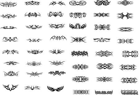 Tattoo, vector image. Black tattoo abstraction. Drawing on the skin.のイラスト素材