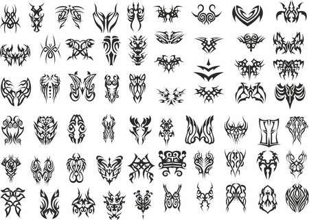 Vector tattoo art, abstract patterns on the body.のイラスト素材