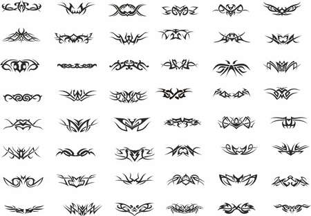 Vector tattoo, ornament, symbol. Picture element on the body. Ethnic symbols.のイラスト素材