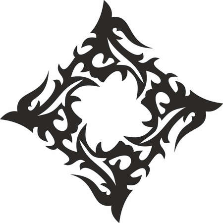Vector symbol, ornament, tattoo. beautiful vector illustration. Drawings on the body, ancient symbols.のイラスト素材
