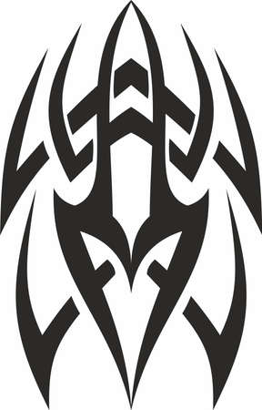 Vector symbol, ornament, tattoo. beautiful vector illustration. Drawings on the body, ancient symbols.のイラスト素材