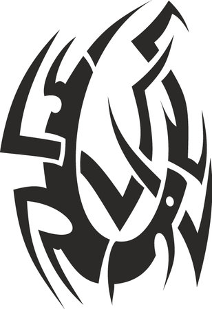 Vector symbol, ornament, tattoo. beautiful vector illustration. Drawings on the body, ancient symbols.のイラスト素材