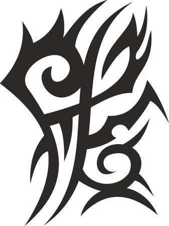 Vector symbol, ornament, tattoo. beautiful vector illustration. Drawings on the body, ancient symbols.のイラスト素材