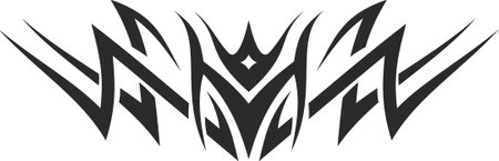 Vector symbol, ornament, tattoo. beautiful vector illustration. Drawings on the body, ancient symbols.のイラスト素材