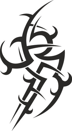 Vector symbol, ornament, tattoo. beautiful vector illustration. Drawings on the body, ancient symbols.のイラスト素材