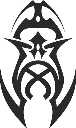 Vector symbol, ornament, tattoo. beautiful vector illustration. Drawings on the body, ancient symbols.のイラスト素材