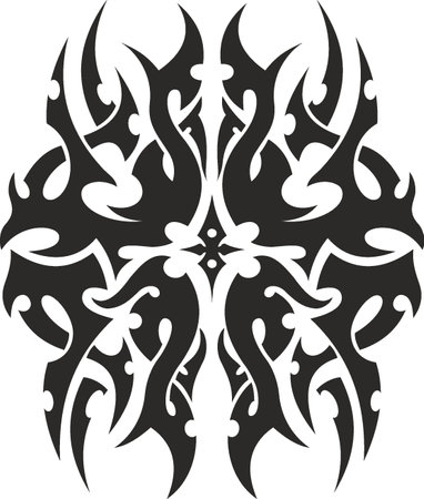 Vector symbol, ornament, tattoo. beautiful vector illustration. Drawings on the body, ancient symbols.のイラスト素材
