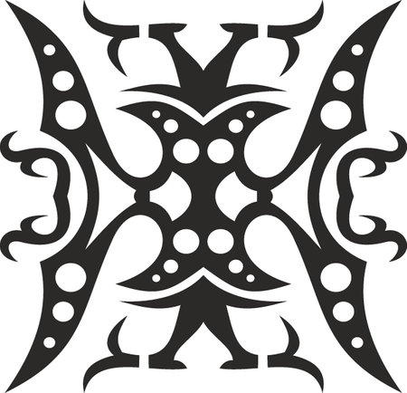 Vector symbol, ornament, tattoo. beautiful vector illustration. Drawings on the body, ancient symbols.のイラスト素材