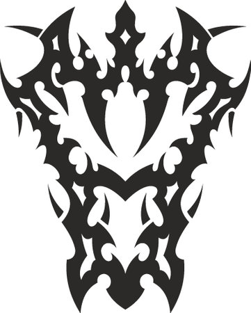 Vector symbol, ornament, tattoo. beautiful vector illustration. Drawings on the body, ancient symbols.のイラスト素材