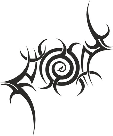 Vector symbol, ornament, tattoo. beautiful vector illustration. Drawings on the body, ancient symbols.のイラスト素材