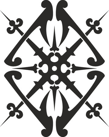 Vector symbol, ornament, tattoo. beautiful vector illustration. Drawings on the body, ancient symbols.のイラスト素材