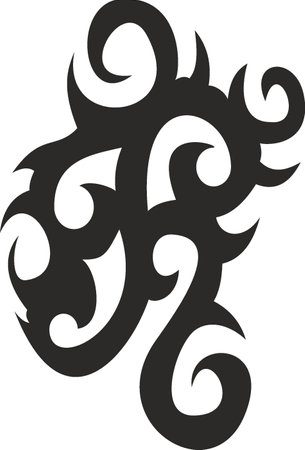 Vector symbol, ornament, tattoo. beautiful vector illustration. Drawings on the body, ancient symbols.のイラスト素材