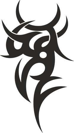 Vector symbol, ornament, tattoo. beautiful vector illustration. Drawings on the body, ancient symbols.のイラスト素材