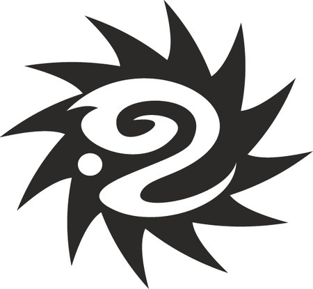Vector symbol, ornament, tattoo. beautiful vector illustration. Drawings on the body, ancient symbols.のイラスト素材
