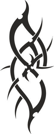 Vector symbol, ornament, tattoo. beautiful vector illustration. Drawings on the body, ancient symbols.のイラスト素材