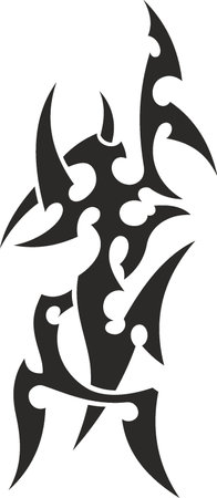 Vector symbol, ornament, tattoo. beautiful vector illustration. Drawings on the body, ancient symbols.のイラスト素材