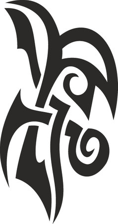 Vector symbol, ornament, tattoo. beautiful vector illustration. Drawings on the body, ancient symbols.のイラスト素材
