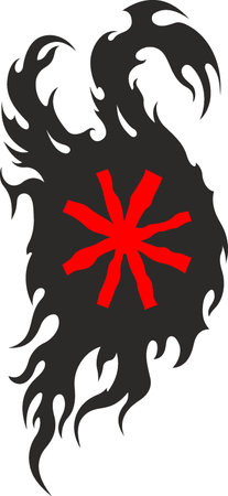 Vector symbol, ornament, tattoo. beautiful vector illustration. Drawings on the body, ancient symbols.のイラスト素材