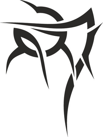 Vector symbol, ornament, tattoo. beautiful vector illustration. Drawings on the body, ancient symbols.のイラスト素材